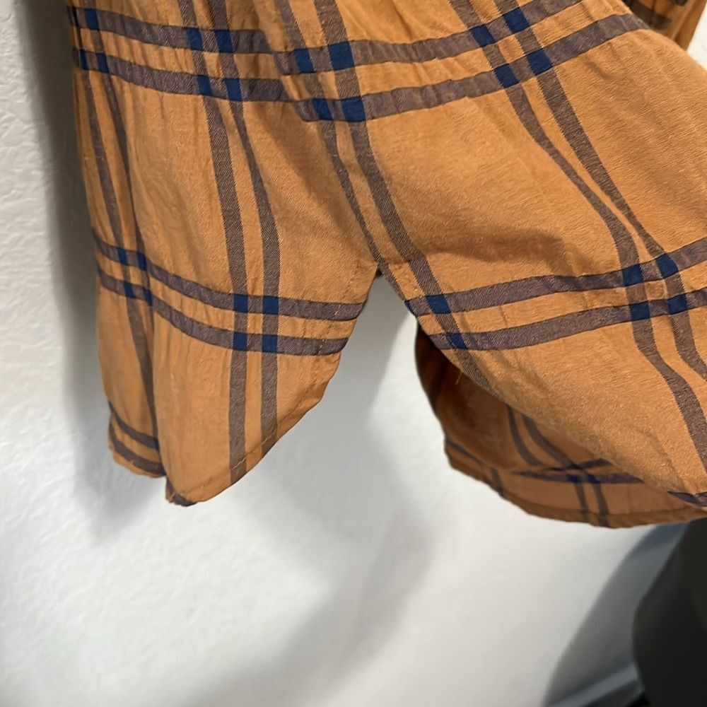 FINLEY Byrdee Long Sleeve Blouse Vicuna Pucker Plaid, Size XS - Picture 11 of 11